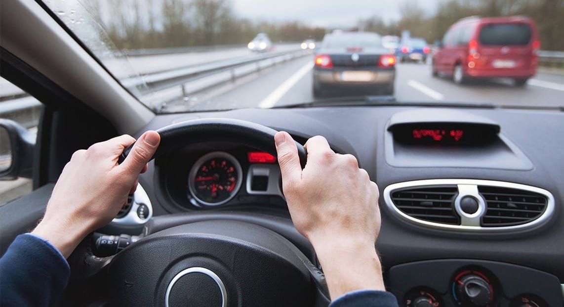 a person driving a car