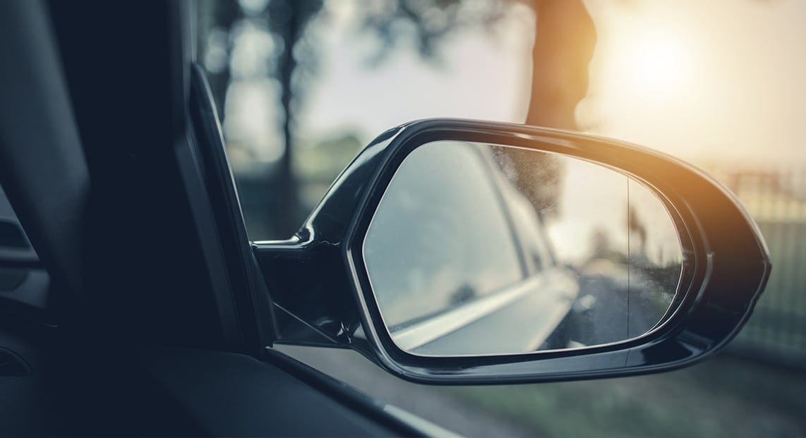 a side mirror of a car