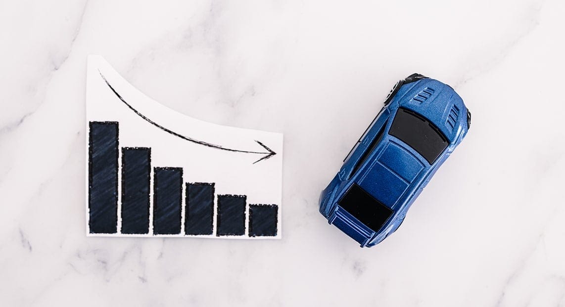 a toy car next to a graph