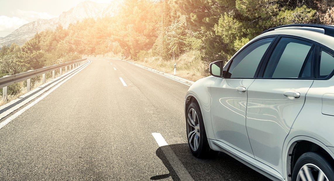 a car on a road