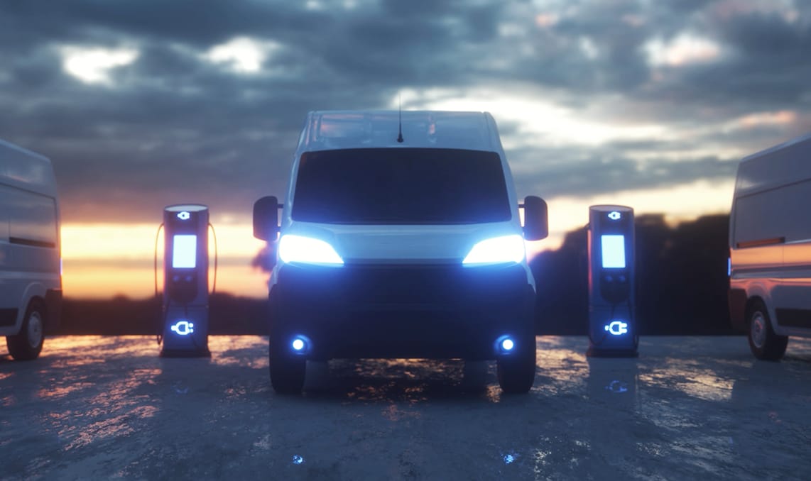 a vehicle with lights on
