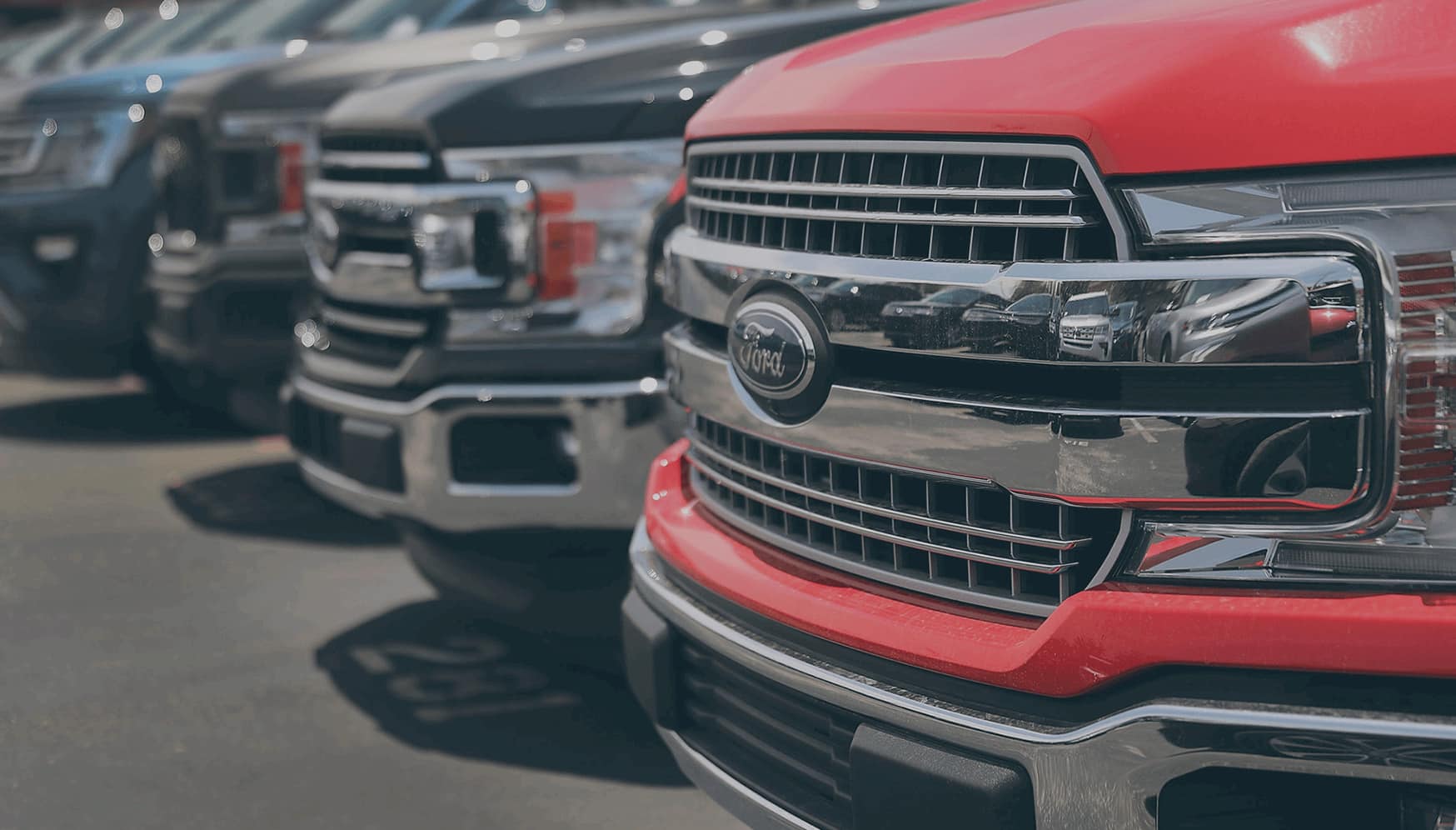 a close up of a red truck
