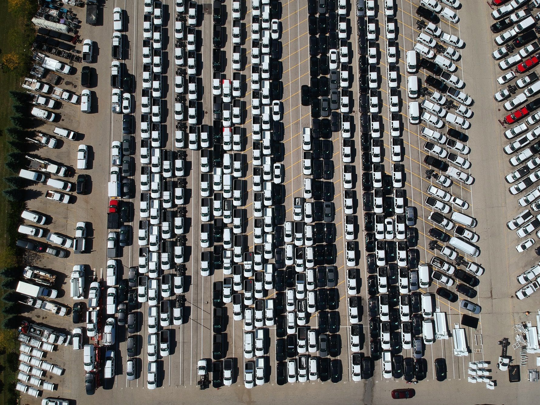 Aerial picture of Holman vehicles