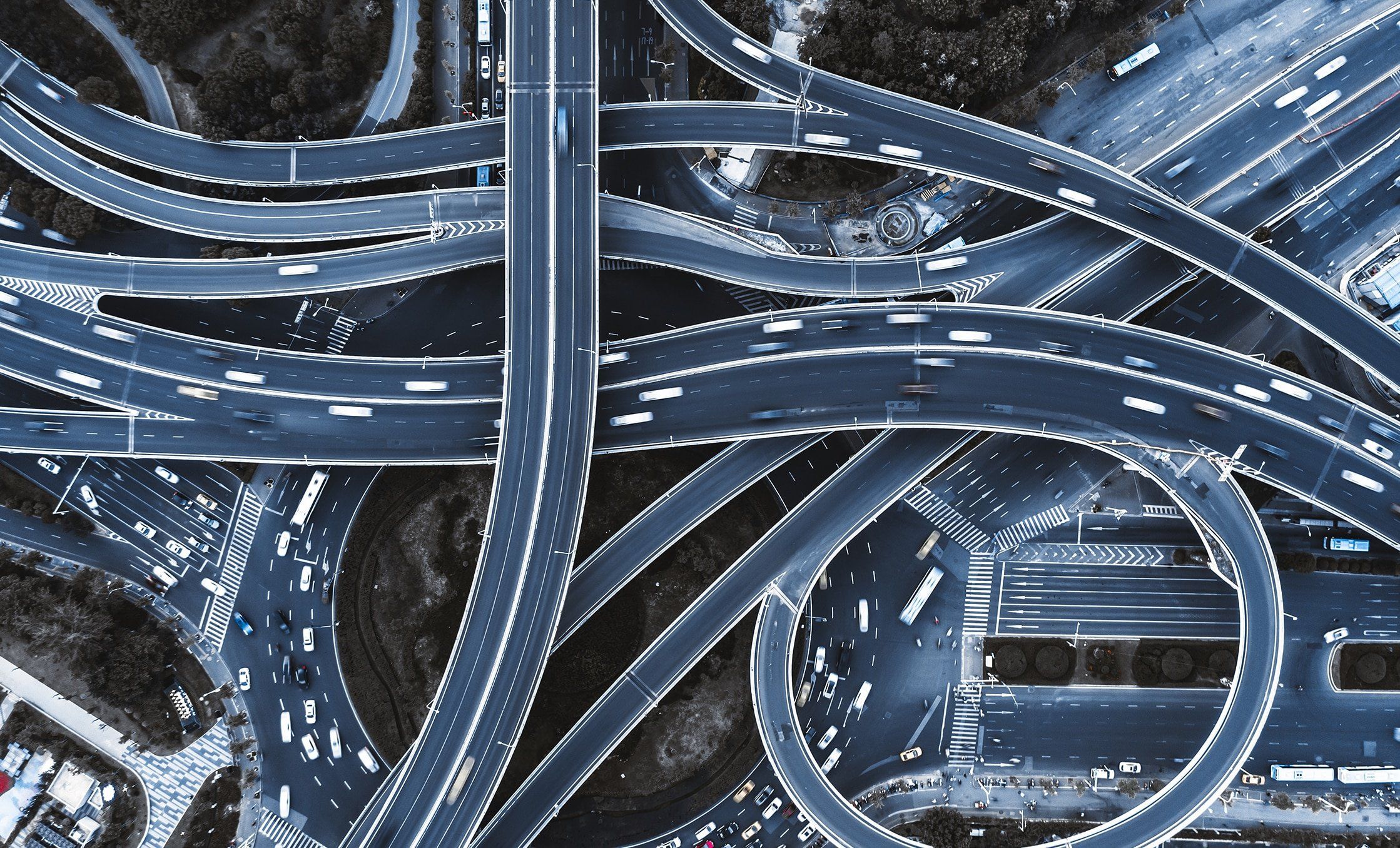 a aerial view of a highway