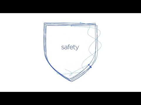 a blue line drawing of a shield