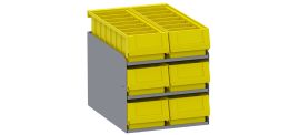 Small Parts Bins (40331) In Steel Shelf Cabinet - 6 Bins