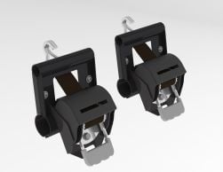 Retractable Ratchet Straps with Pro Rack Mount Brackets - 2" W x 7' L  - Pair