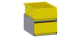 Large Parts Bins (40311) In Steel Shelf Cabinet - 2 Bins