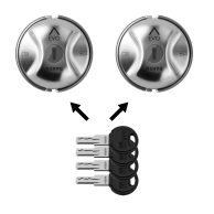 SATURN EVO Daken Lock (Silver, 2 pcs, 4 keys)