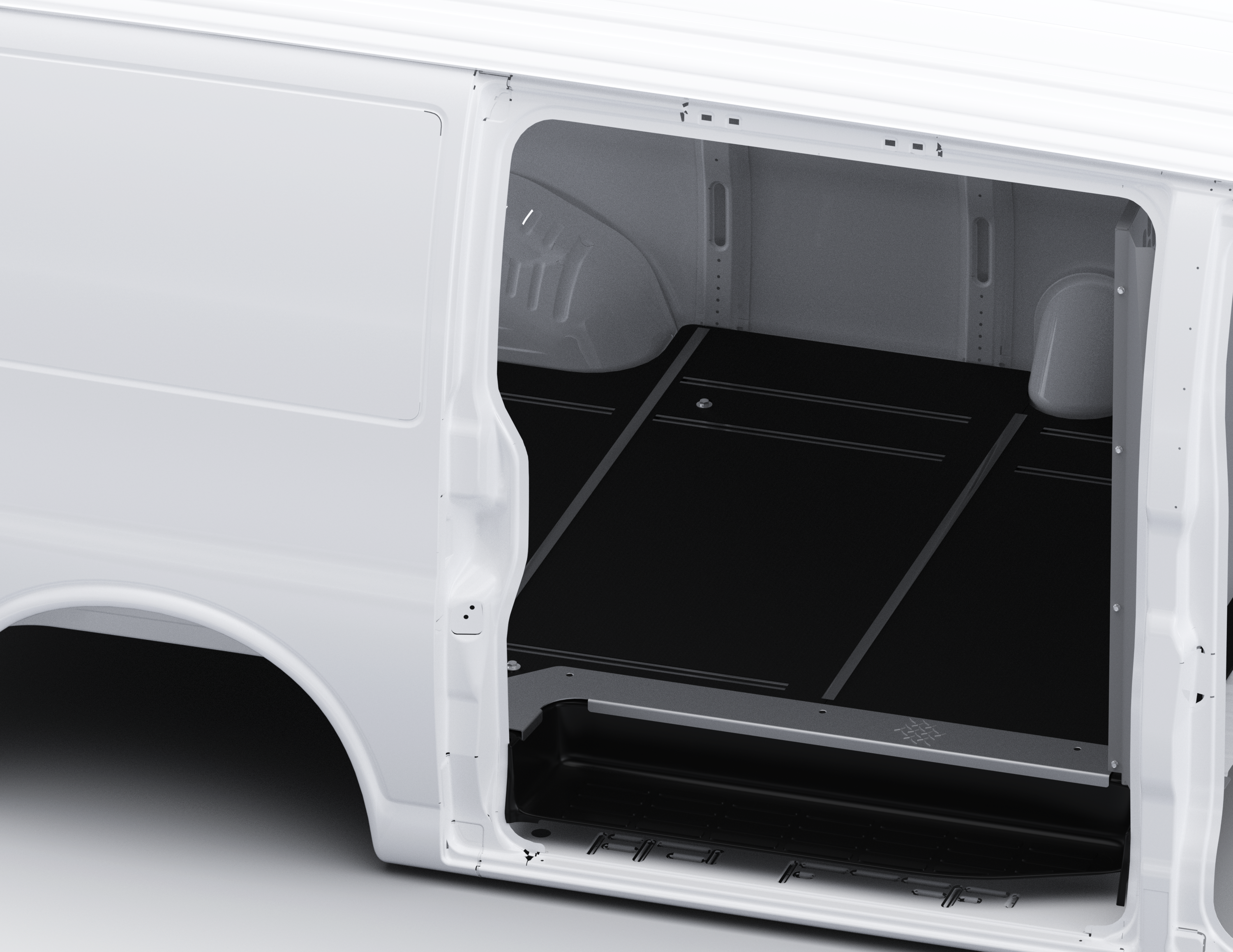 Holman Racks and Equipment Rigid Van Flooring Sideview Angle