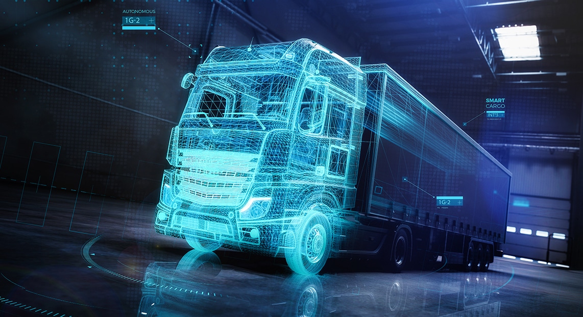 a hologram of a truck