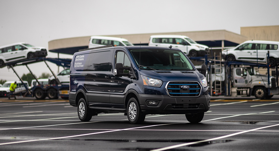 a black van in a parking lot