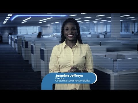 a woman in an office